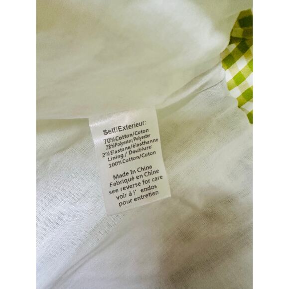 NWT CAROLINE CONSTAS Green White Gingham Checkered Reina Bubble Mini Skirt XS - Picture 7 of 12